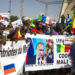 Malians demonstrate against France and in support of Russia on the 60th anniversary of the independence of the Republic of Mali in 1960, in Bamako, Mali Tuesday, Sept. 22, 2020. Junta leader and now vice-president of the transitional government Col. Assimi Goita on Tuesday promised to "build a new Mali, a new Malian". Banner in French reads "Putin, the road to the future". (AP Photo)